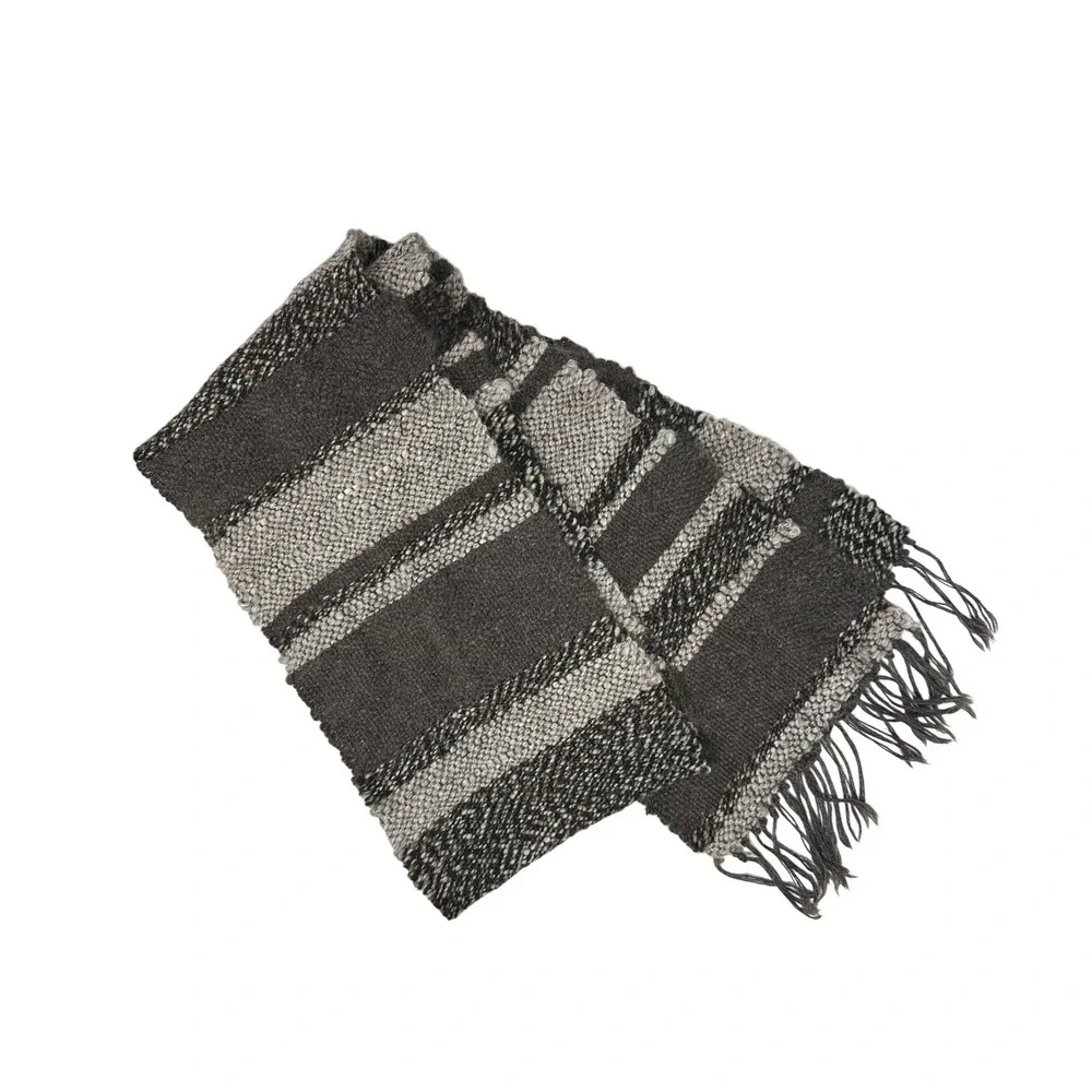Unbranded Woven Wool Tasseled Scarf‎ Browns 9 x 72